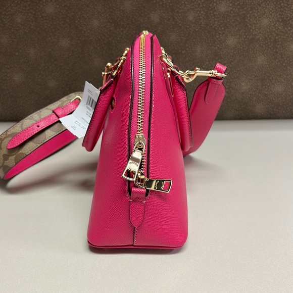 🔥🔥🔥NWT Coach Katy Pink Thick Strap Satchel Bag - Picture 7 of 12